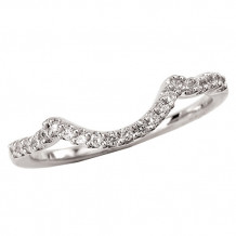 14k White Gold Curved Wedding Band