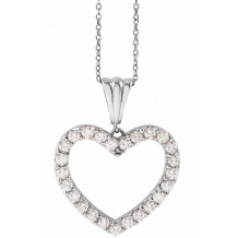 14K White 1 CTW Diamond Heart 18 Necklace - 67533102P