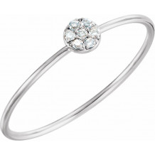 14K White .04 CTW Diamond Petite Circle Ring - 65192260001P