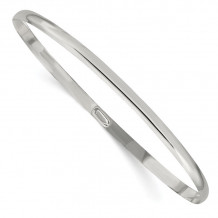 Quality Gold Sterling Silver 3mm Solid Polished Plain Slip-On Bangle Bracelet - QB236