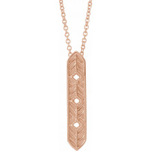 14K Rose Vintage-Inspired Vertical Bar 18 Necklace - 86879607P