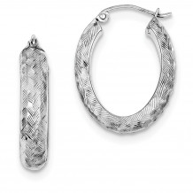 Quality Gold Sterling Silver Rhodium Plated  Oval Hoop Earrings - QE8261