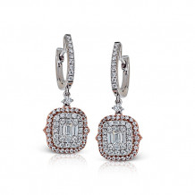 Zeghani 14k White & Rose Gold Diamond Earrings