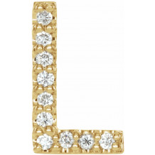 14K Yellow .04 CTW Diamond Single Initial L Earring - 867976056P