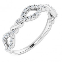 14K White 1/5 CTW Diamond Twisted Anniversary Band - 123997600P