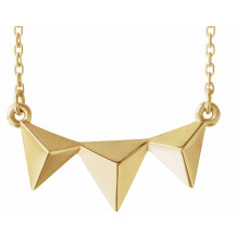 14K Yellow Pyramid 16-18 Necklace - 86671601P