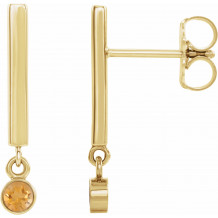 14K Yellow Citrine Bar Earrings - 869066027P