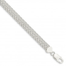 Quality Gold Sterling Silver Mesh Bracelet - QG2571-7