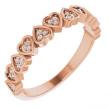 14K Rose .07 CTW Diamond Heart Anniversary Band - 123856602P