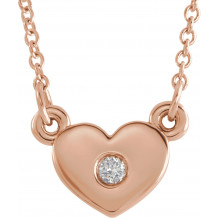 14K Rose .03 CTW Diamond Heart 16 Necklace - 86335602P