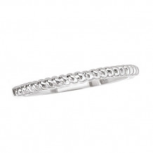 La Vie 14k White Gold Diamond Rope Wedding Band