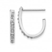 Quality Gold 14k White Gold Diamond Fascination Hoop Earrings - DF160