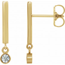 14K Yellow 1/8 CTW Diamond Bar Earrings - 869066017P