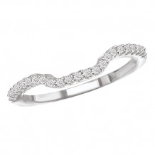 14k White Gold Curved Wedding Band