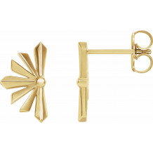 14K Yellow Starburst Earrings - 87028601P