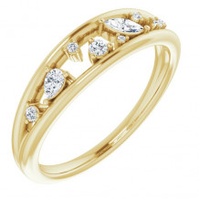 14K Yellow 1/6 CTW Diamond Negative Space Ring - 124185601P