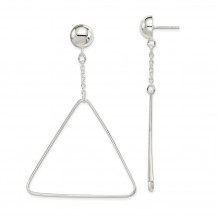 Quality Gold Sterling Silver Triangle Dangle Post Earrings - QE14711