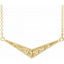 14K Yellow Sculptural V 18 Necklace - 86850606P