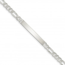 Quality Gold Sterling Silver Figaro ID Bracelet - QFD150-7