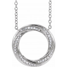 14K White 1/5 CTW Diamond Circle 16-18 Necklace - 653535600P