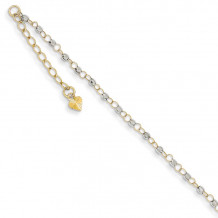 Quality Gold 14k Two Tone Circle Chain Mirror Beads Anklet - ANK263-9