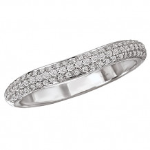 14k White Gold Curved Wedding Band