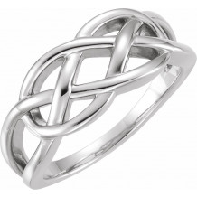 14K White 9 mm Criss-Cross Ring - 51512101P