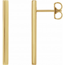 14K Yellow 24x2 mm Bar Earrings - 86972107P