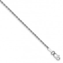 Quality Gold 14k White Gold 1.5mm Diamond Cut Rope Anklet - 012W-10