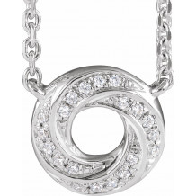 14K White .06 CTW Diamond Geometric 18 Necklace - 65350160000P