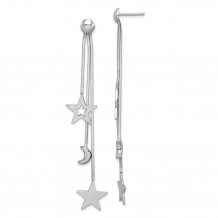 Quality Gold Sterling Silver Rhodium-plated Cut Out Star Dangle Post Earrings - QE8779