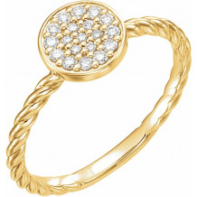 14K Yellow 1/6 CTW Diamond Cluster Rope Ring - 122882601P