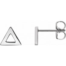 14K White Triangle Earrings - 862566006P