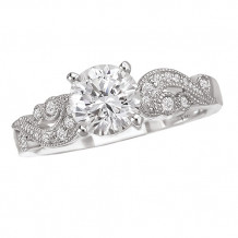 La Vie 14k White Gold Peg Head Diamond Semi-Mount Engagement Ring