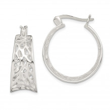 Quality Gold Sterling Silver Polished Hinged Hoop Earrings - QE11641