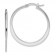 Quality Gold Sterling Silver Rhodium Plated Polished Hoop Earrings - QE8203