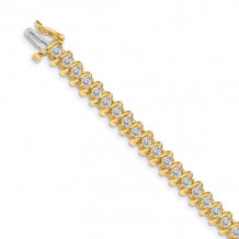 Quality Gold 14k Yellow Gold 2.9mm Diamond Tennis Bracelet - X2005