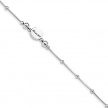 Quality Gold Sterling Silver Rhodium-plated Beaded Dream  2 inch ext. Bracelet - QG4240-7