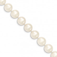 Quality Gold 14k White Near Round Freshwater Cultured Pearl Bracelet - WPN110-7.5