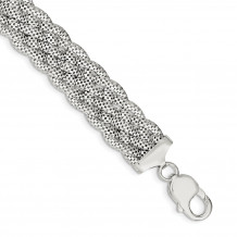 Quality Gold Sterling Silver Braided Bracelet - QG3290-7.5