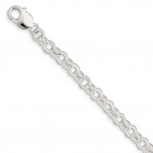 Quality Gold Sterling Silver 6.75mm Fancy Link Bracelet - QFC78-8