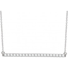 14K White 1/2 CTW Diamond Bar 16-18 Necklace - 65108460007P