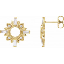 14K Yellow 1/2 CTW Diamond Starburst Earrings - 87031601P