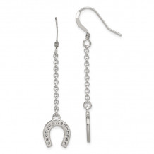 Quality Gold Sterling Silver Polished Horseshoe Dangle Earrings - QE6937