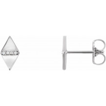 14K White .025 CTW Diamond Geometric Earrings - 86489600P