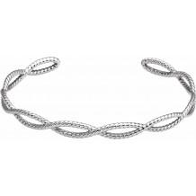 14K White Rope Cuff Bracelet - BRC760101P