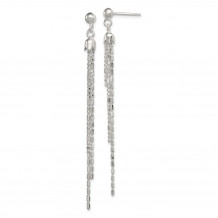 Quality Gold Sterling Silver Fancy Multi-strand Post Dangle Earrings - QE11438