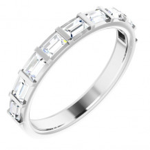 14K White 5/8 CTW Diamond Straight Baguette Anniversary Band - 123178608P