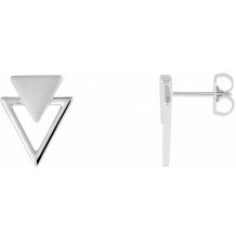 14K White Geometric Earrings - 86914600P