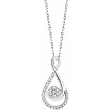 14K White 1/5 CTW Diamond Freeform 16-18 Necklace - 65266960000P